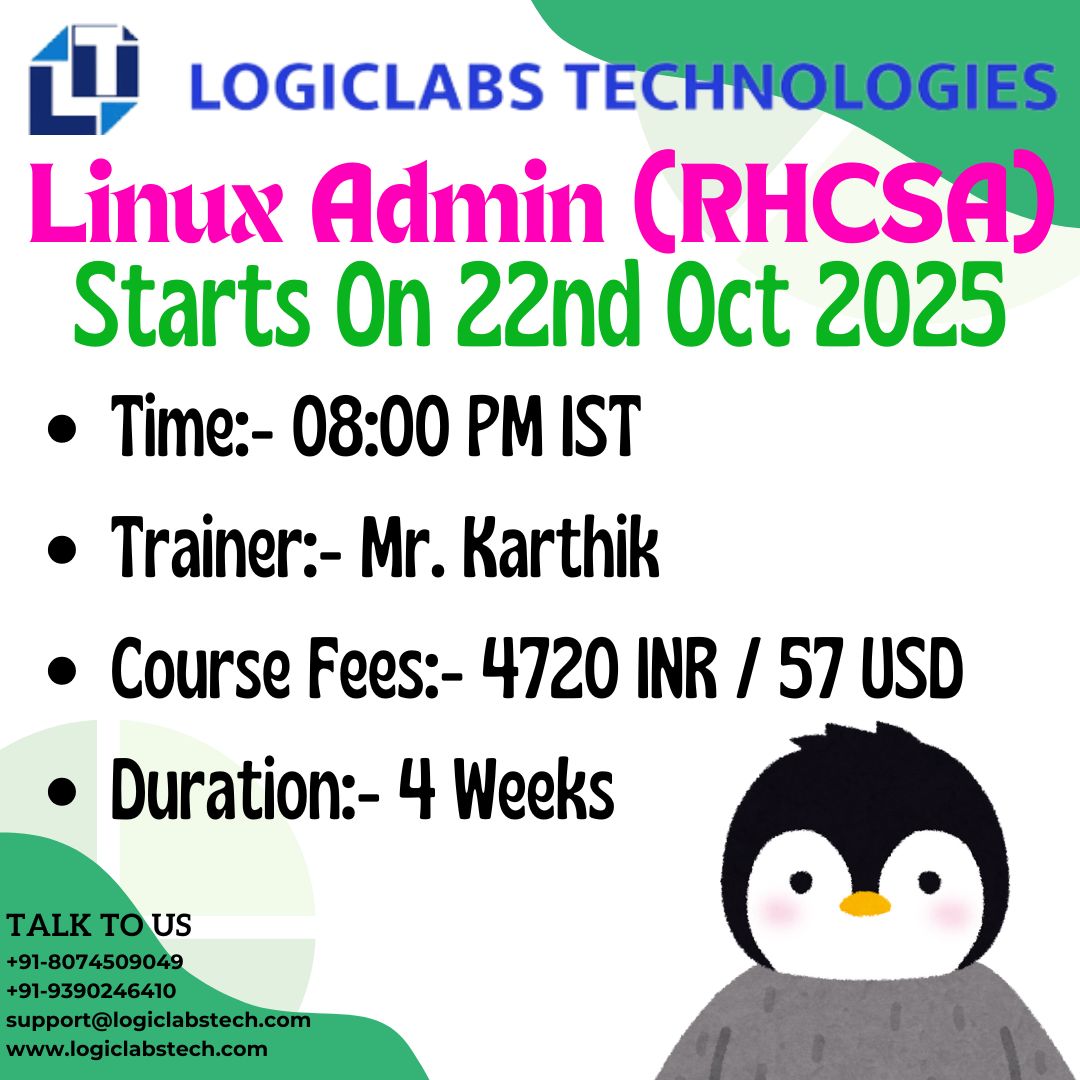 LogicLabsTech's tweet image. Zoho Registration Link:👇
live.zoho.in/eocv-cmt-kre
Join WhatsApp Community:👇
chat.whatsapp.com/HHn0ZpWxrIzLKh…
Starts On Wednesday, 22nd October 2025 at 08:00 PM,Trainer is Mr. Karthik.