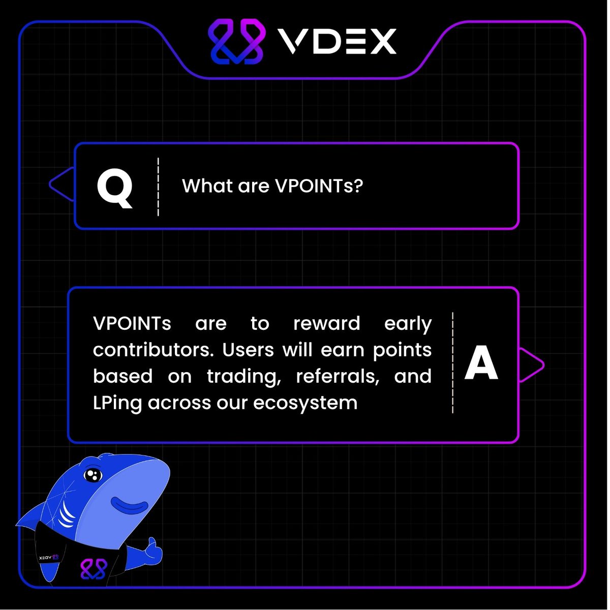 0xVDEX's tweet image. VPOINTs = your upside for showing up.

Trade, fuel liquidity, bring your crew—and lock in a bigger slice of the VDEX ecosystem. 🦈