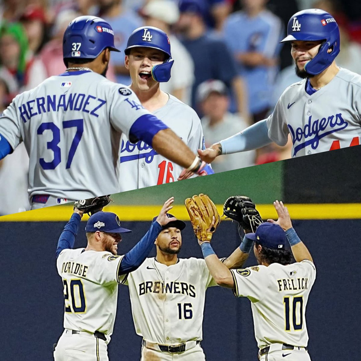 MBRDeportivo's tweet image. Dodgers y Brewers estan a 1 paso de ir a la Serie de Campeonato NL🏆.

✅️Desde 1995 ha pasado 31 series con equipos que empiezan 2-0 y el 96.8% han terminado ganando su serie.
#Dodgers #ThisIsMyCrew #Postseason 
@ElTioElie @BaseballFor2day