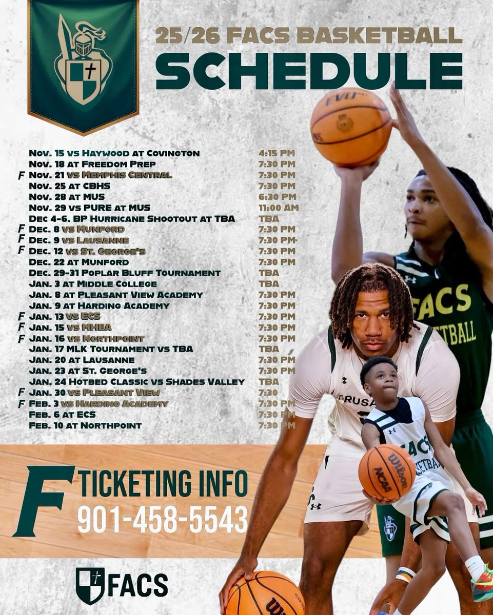 🏀It’s almost time for basketball! Check out our varsity schedule we are coming to a court near you! 

#WeAreCrusaders 
#VarsityBasketball🟡🟢🏀