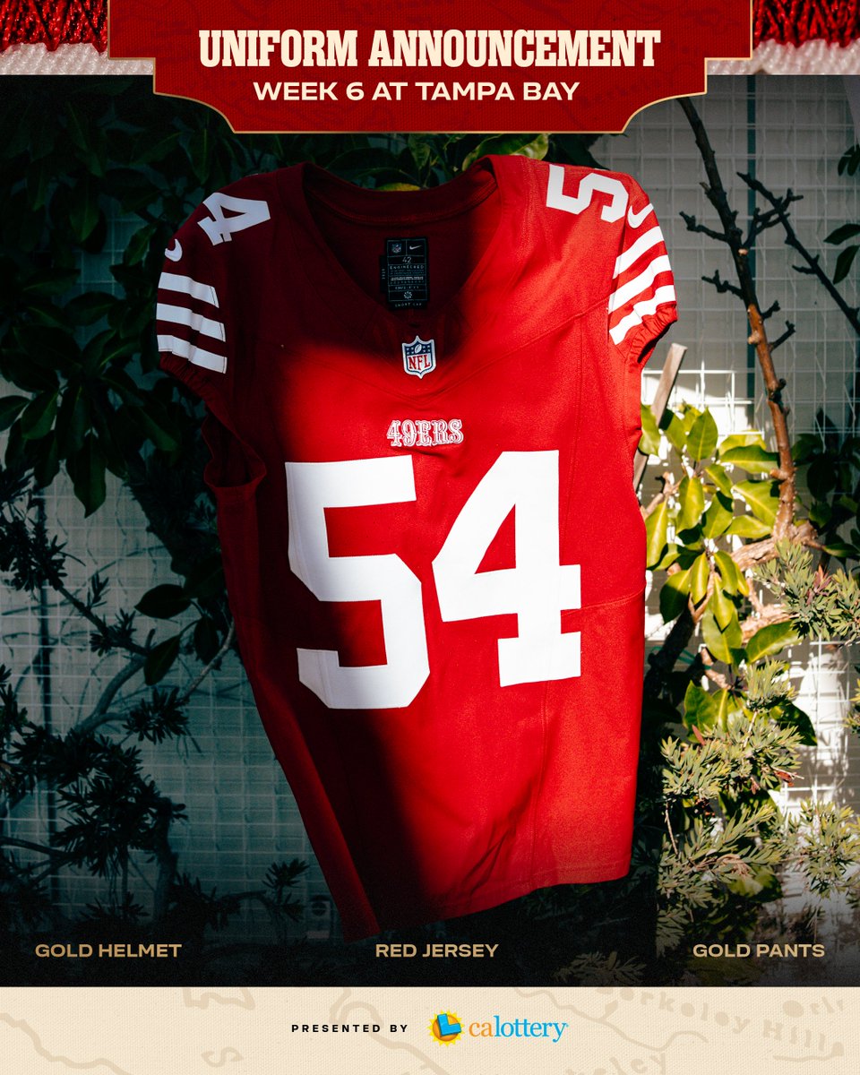 49ers's tweet image. Turning up the heat for this Sunday’s fit. 

@calottery | #FTTB