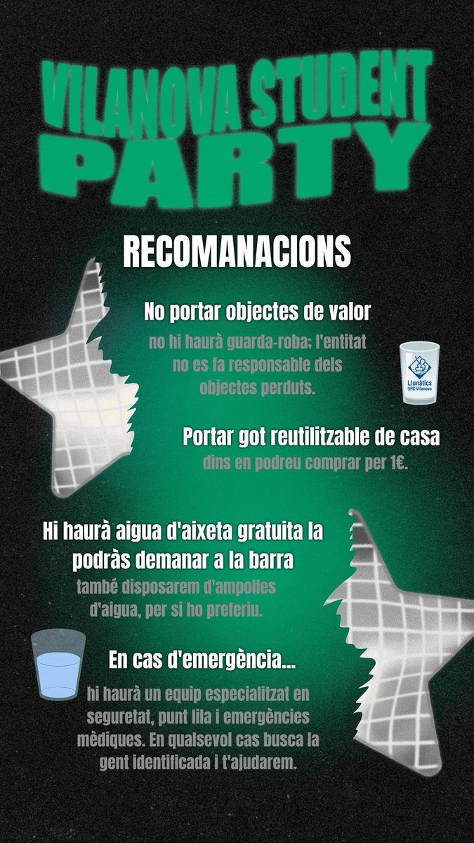Ja s’acosta…

🌟La VSP!!!🌟

Aquest divendres tindrà lloc la festa universitària de l’any a Vilanova✨

💄Per a que us aneu preparant, us deixem per aquí els preus que tindran les consumicions! I també unes recomanacions per a poder gaudir la festa com toca💞 Us hi esperem!