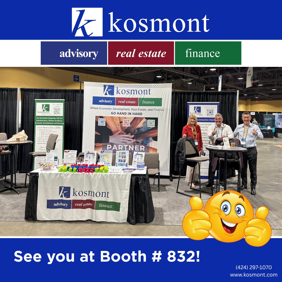 We're ready! Are you? Come see the Kosmont Companies, <a href="/KosmontRealty/">KosmontRealty</a>, and Kosmont Financial Services Teams at Booth 832 during the <a href="/CalCities/">League of California Cities</a>  Annual Expo today and tomorrow in Long Beach. #CalCitiesAnnual #Kosmont