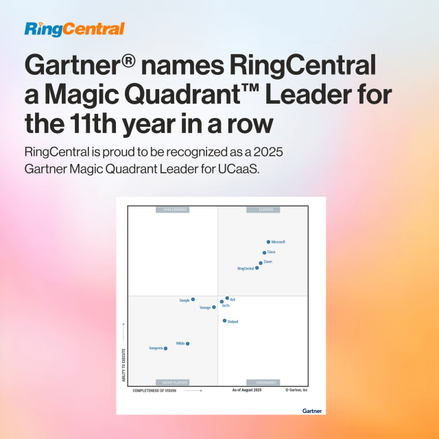 cathyfgarcia's tweet photo. For the 11th consecutive year, @RingCentral has been recognized as a Leader in the @Gartner Magic Quadrant™ for UCaaS. Read why we were named. https://t.co/4uQGO7nIwI https://t.co/ktAg2MADmm