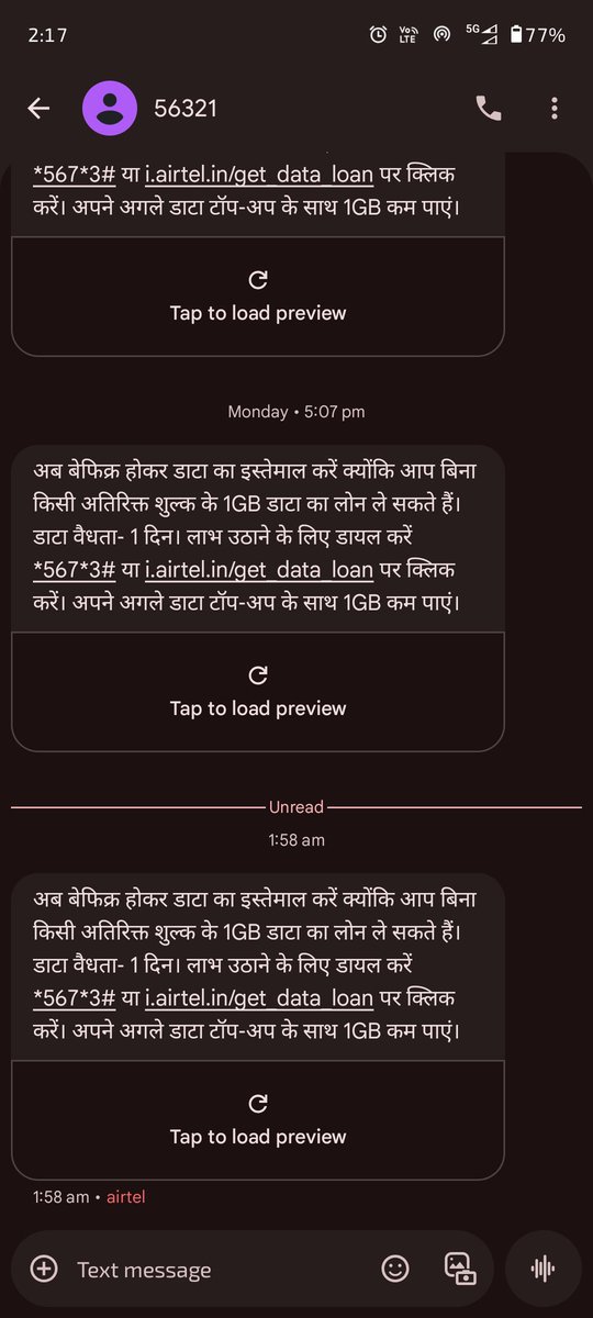 aman_sharma75's tweet photo. @airtelindia @TRAI  मैं पिछले कुछ महीनों से 5G unlimited यूस नहीं कर पा रहा इसके लिए मै सैकड़ों बार शिकायत दर्ज कराई पर हर बार यही बोला जाता है आपकी समस्या का समाधान हो जाएगा पर नहीं होता है। कुछ दिन 5G unlimited चलता है उसके बाद बंद हो जाता है #scam https://t.co/zlLSmpjlMw