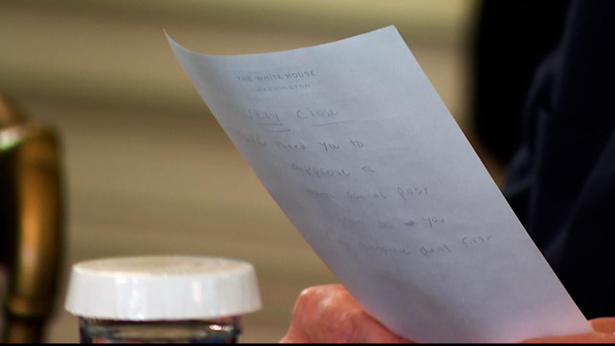 A note handed to President Trump by Secretary of State Rubio at the White House was caught on camera:
“We need you to approve a post on Truth Social soon, so you can announce the deal first.”