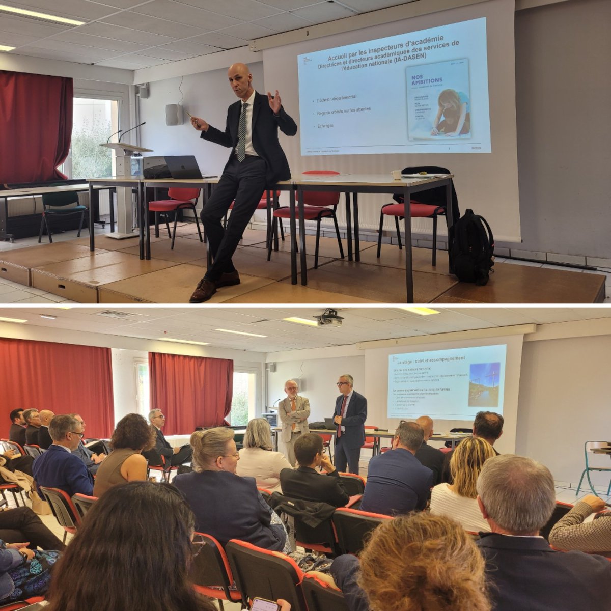 benjapaul32's tweet image. Accueil des #PerDir stagiaires en departement.
Faire équipe pour développer ses compétences et incarner pleinement les valeurs de l&apos;École Républicaine.
Croiser les 👀 des #IADASEN lors de 2 master class.
Dans des EPLE où la qualité de l&apos;accueil le dispute à celle des projets 🙏🙂
