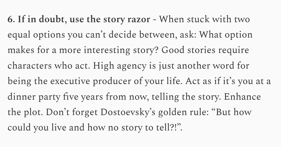 How to increase agency *and* have fun:

Story razor.
