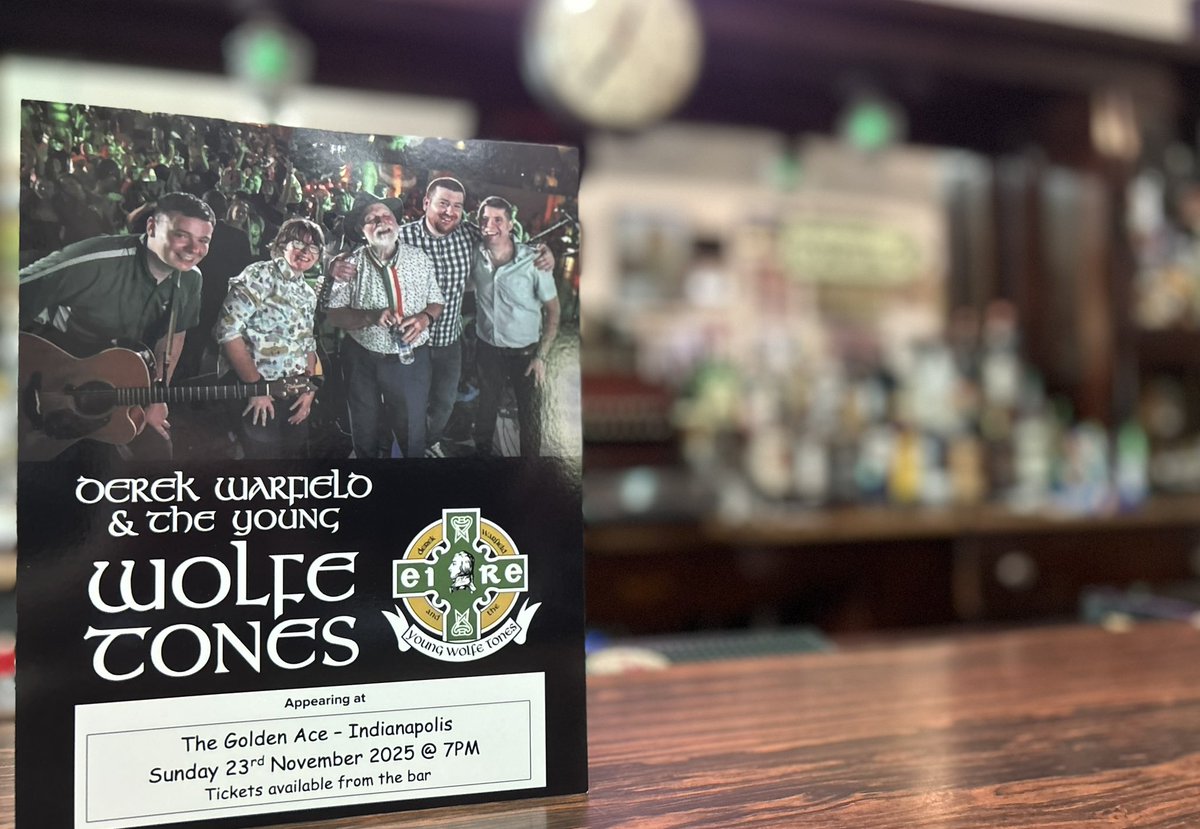 Irish music tonight, 8pm
Folk music Thursday, 7pm
Hopefully we’ll get the Cathedral game online on Friday 
Saturday Notre Dame game at 3:30-free coneys!

And mark your calendars for a special Sunday opening 11/23–Derek Warfield &amp; The Young Wolfe Tones, return to the Ace!