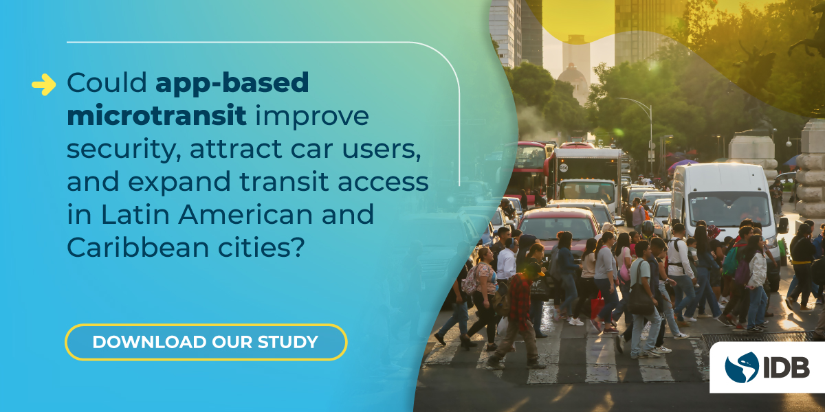 Can #microtransit, powered by #digital #technologies, become the missing link between ride-hailing and #publictransport  in #Latinamerica and the #Caribbean ?
🚐Explore the findings in our new study:   publications.iadb.org/en/digital-tec…   <a href="/the_IDB/">Inter-American Development Bank</a> <a href="/eduardocavallo/">Eduardo Cavallo</a>