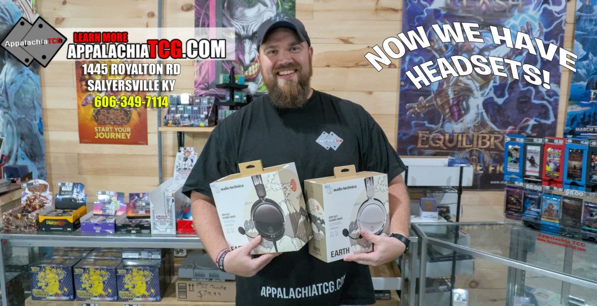 We are now selling high-quality headsets at AppalachiaTCG! In Magoffin County Kentucky come check us out, and TONS of Pokémon too!