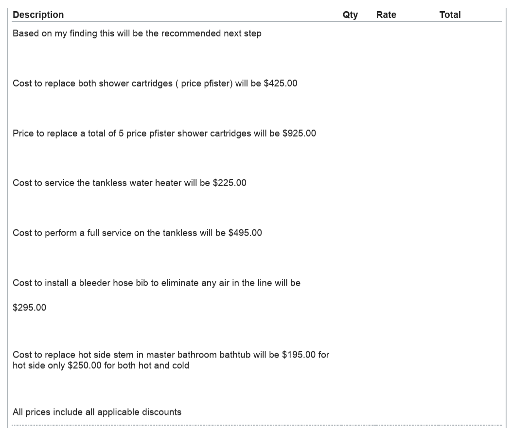 loganallec's tweet image. It&apos;s kind of insulting when all the prices in the price quote (except for one) end in &quot;5.&quot;