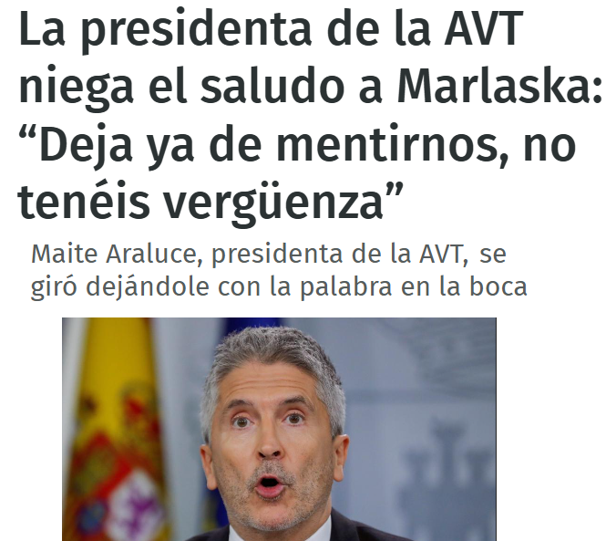 El padre de Maite fue asesinado en San Sebastián en la calle ante sus hijos.

Maite a Marlaska: "Los asesinos de nuestros familiares están saliendo de la cárcel sin cumplir la condena, sin ningún arrepentimiento y sin ninguna colaboración con la justicia. No tenéis vergüenza."