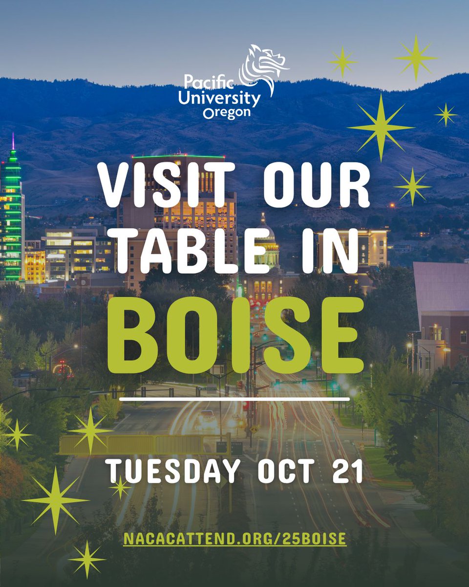 📍 Boise NACAC College Fair
🗓 Tuesday, October 21 9:00 AM - 2:00 PM
- OR -
🗓 Tuesday, October 21 6:00 PM - 8:00 PM
📍 Expo Idaho - 5610 N Glenwood St, Garden City, ID 83714
✅ Free • Bring a friend • Sign up → nacacattend.org/25boise