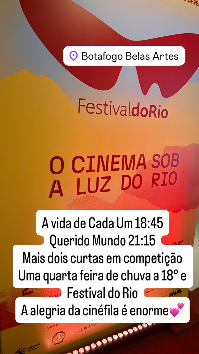 A alegria da cinéfila é enorme. Viva o cinema brasileiro 💕