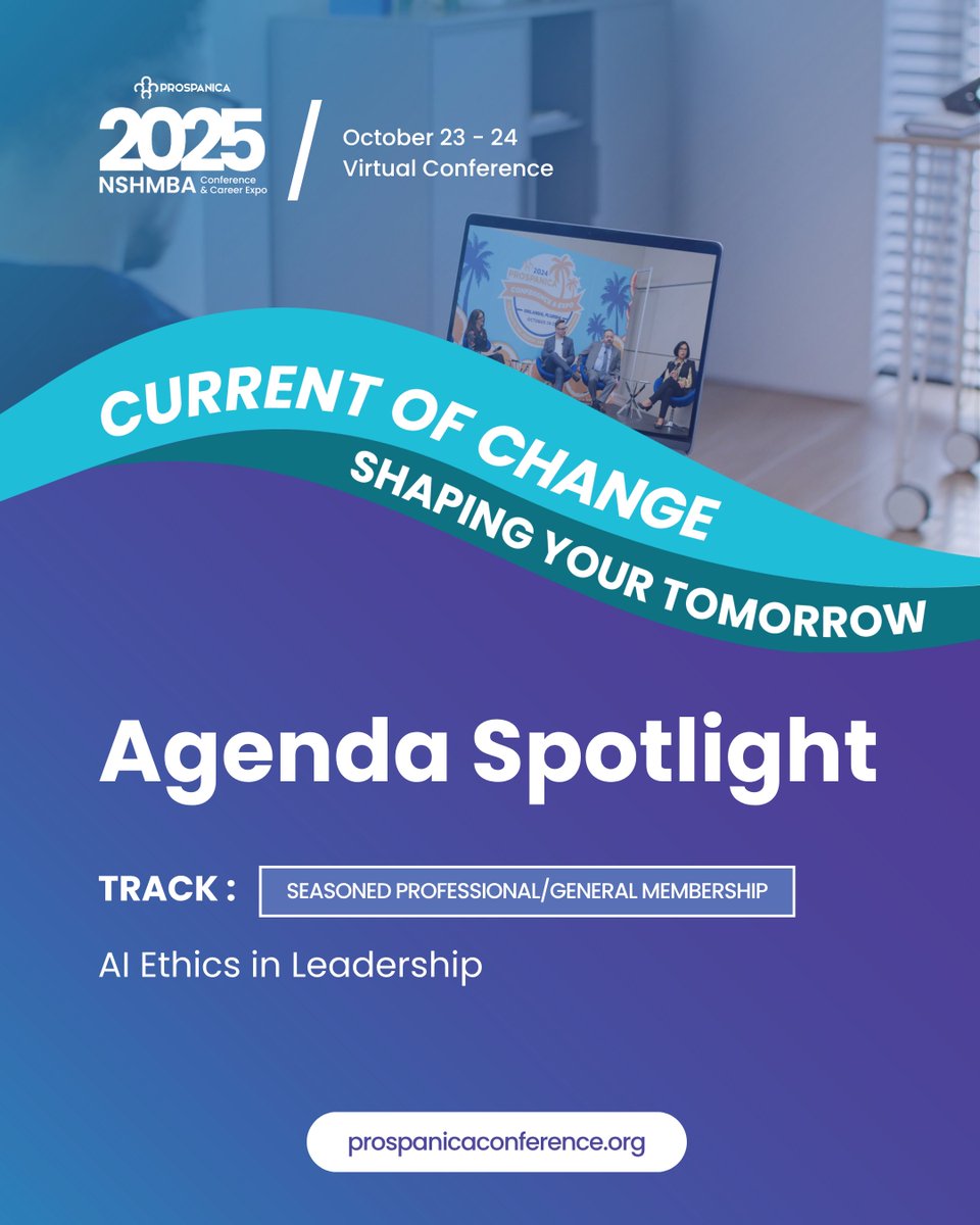 Prospanica's tweet image. Step into the future of leadership with the ✨ AI Ethics in Leadership session at the 💻 Prospanica National 2025 NSHMBA Conference &amp;amp; Career Expo! 

As AI transforms the way organizations operate, leaders face not just technological opportunities, but ethical challenges too. This…