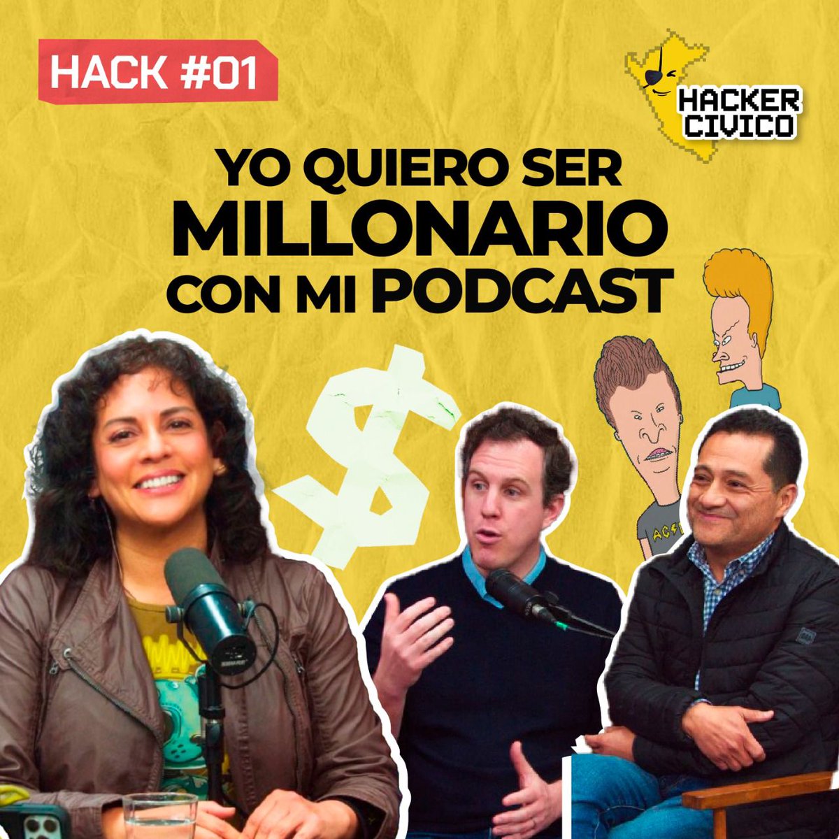 A3rNet's tweet image. Hoy estrenamos nuestro nuevo Podcast @HackerCivicope con Maite Vizcarra @techtulia, con un súper tema: &quot;Yo quiero ser millonario con mi podcast&quot;. Nos encontramos a las 7 pm. por nuestro canal de YouTube, suscríbete y dale click a la campanita: youtube.com/@A3RNETT