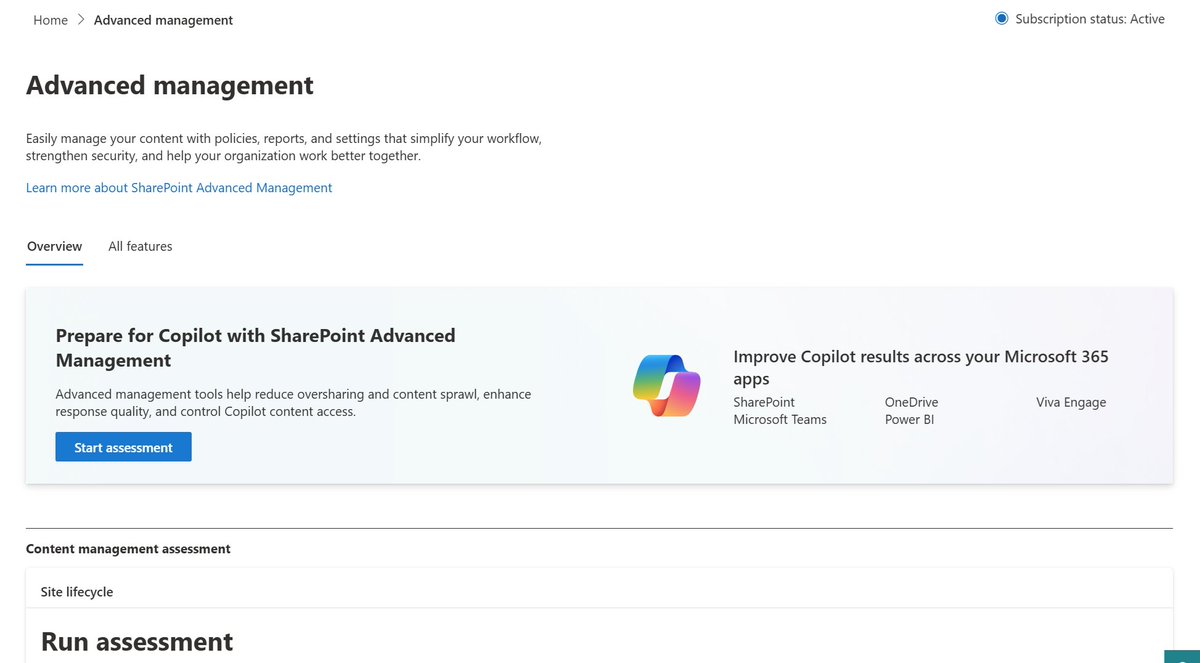 marco_r_73's tweet image. 📢 📢 📢 📢  Just arrived in my tenant!!!!

In @SharePoint Admin Portal it is possible to see the new interface of &quot;Advanced Management&quot; section.

#SharePoint #SAM #SharePointAdvancedManagement #Copilot #AI #Microsoft365