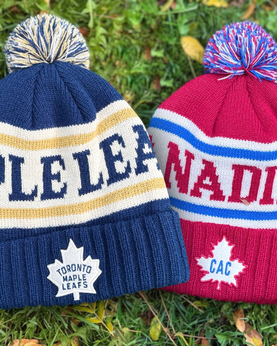 The #NHL regular season begins tonight for the Leafs with a matchup against their ultimate rival, the Habs. We wouldn’t want it any other way.

No matter what side you’re on, stay cozy at the game in our new &amp; exclusive Rinkside knit toques!

#LeafsForever #GoHabsGo