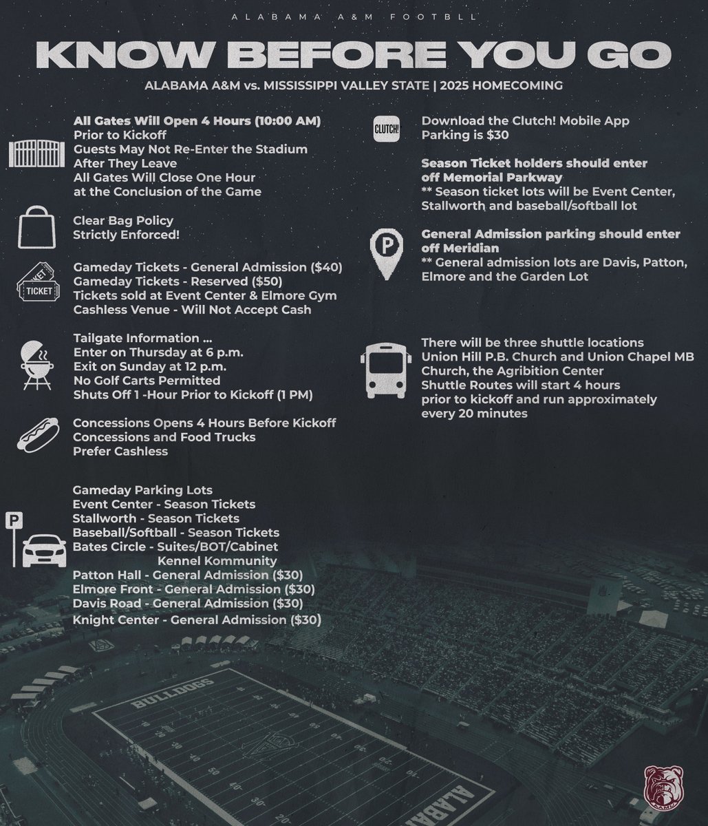 𝗜𝗠𝗣𝗢𝗥𝗧𝗔𝗡𝗧 𝗜𝗡𝗙𝗢𝗥𝗠𝗔𝗧𝗜𝗢𝗡 𝗔𝗛𝗘𝗔𝗗 𝗢𝗙 𝗦𝗔𝗧𝗨𝗥𝗗𝗔𝗬'𝗦 𝗛𝗢𝗠𝗘𝗖𝗢𝗠𝗜𝗡𝗚 𝗚𝗔𝗠𝗘

#BeADawg25