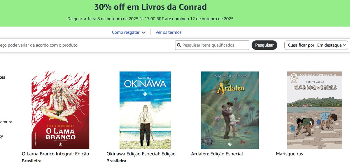 ATENÇÃO !O sensacional catalogo da <a href="/ConradEditora/">Conrad Editora</a> acumulando 30% off além das ofertas na amzn.to/48hN9TG valendo muito a pena.