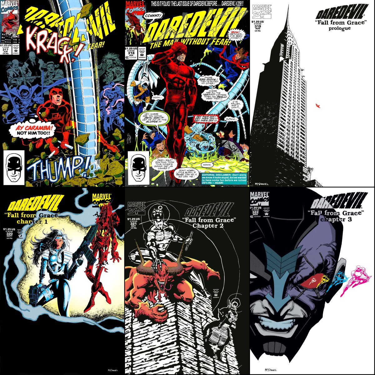 Daredevil #317-322 cover dated June-November 1993.