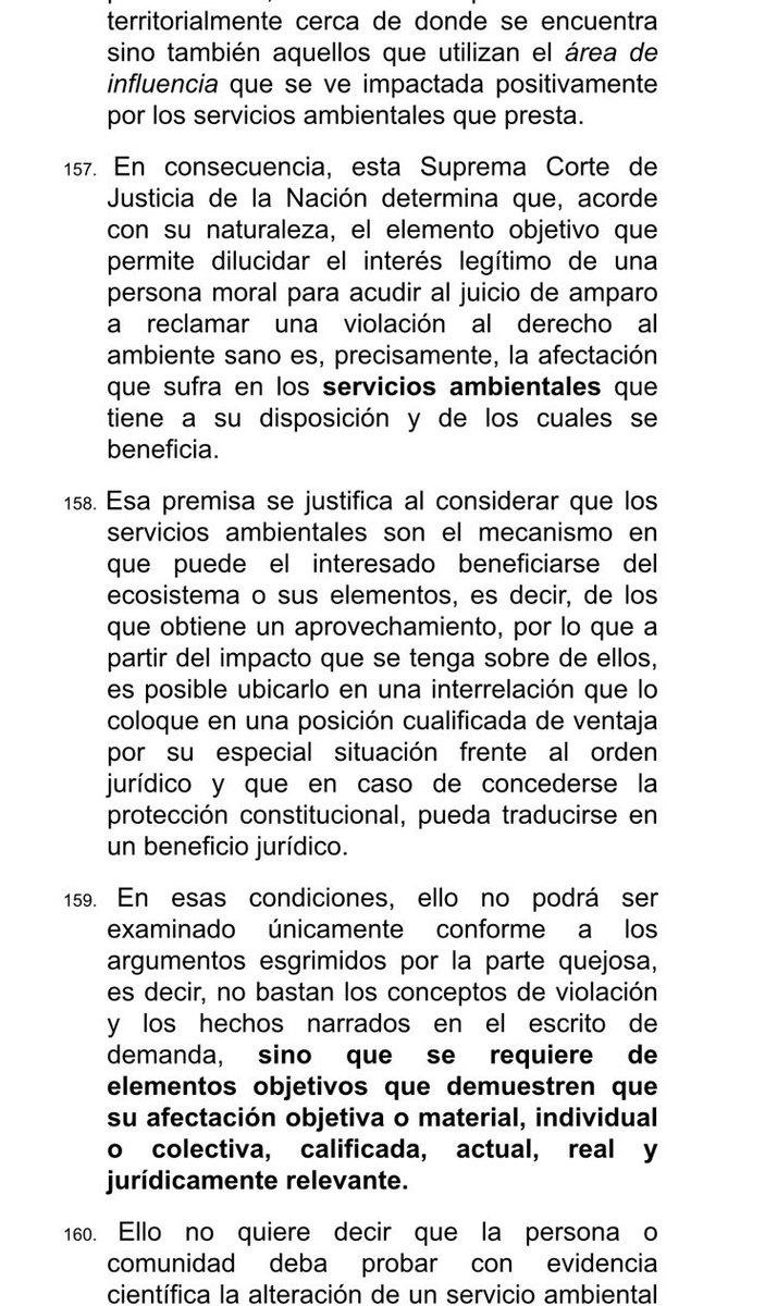carlaescoffie's tweet image. Uno de los problemas aquí es la lógica super liberal y capitalista de esto: "para demostrar que te han afectado tu derecho al medio ambiente, debes demostrar que recibías servicios ambientales y que el acceso a esos servicios se pueden afectar, si no, no ¿en qué te afecta?"