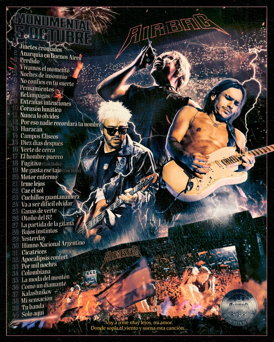 40 temas se tocaron <a href="/AIRBAGoficial/">Patricio Sardelli</a> <a href="/GuidoAIRBAG/">Guido Armido</a> <a href="/GastonSardelli/">Gastón Sardelli</a>