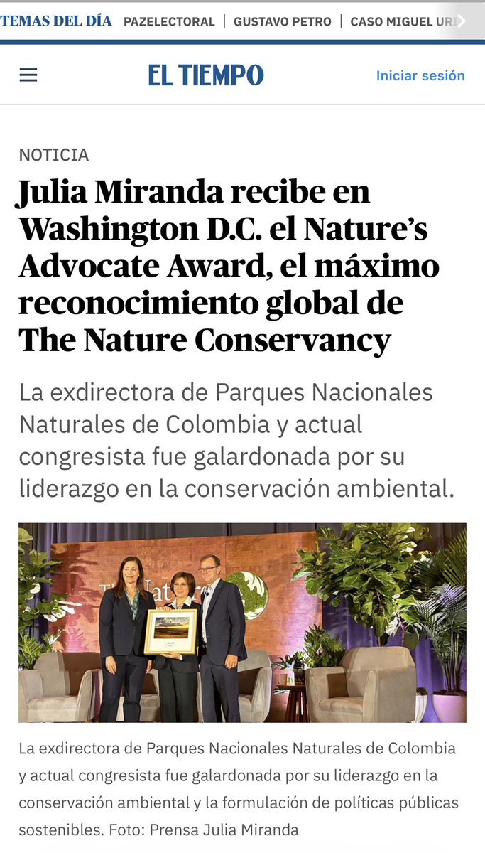 Julia Miranda recibe en Washington D.C. el Nature’s Advocate Award, el máximo reconocimiento global de The Nature Conservancy

#JuliaEnPrensa 

shorturl.at/uTjbj
