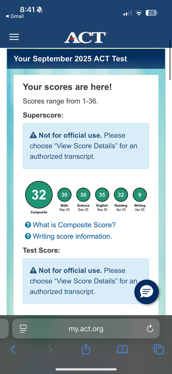 RileyTravis2026's tweet image. I got my scores back from my ACT retake in September and I am very pleased with the results. My overall superscore is now a 32! STUDENT-athlete @UnityPirillo
@CAASoftballAdv
@CamdenDecker @NSU_Softball @bsmart17 @CoachDreswick @CoachRogerW @bshipman44 @amanda_daneker…