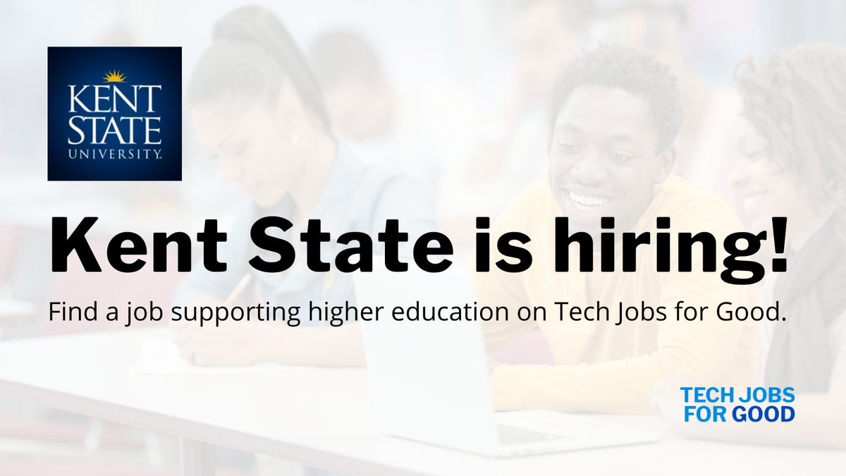 TechJobsforGood's tweet image. Support higher education, foster student development, and advance research innovation! @KentState is hiring!

Role: Director of Enterprise Resource Planning (ERP)
Location: Kent, OH (Hybrid)
Learn more 👉 techjobsforgood.com/companies/kent…

#TechForGood #TechJobs #ITJobs #Hiring #JobAlert