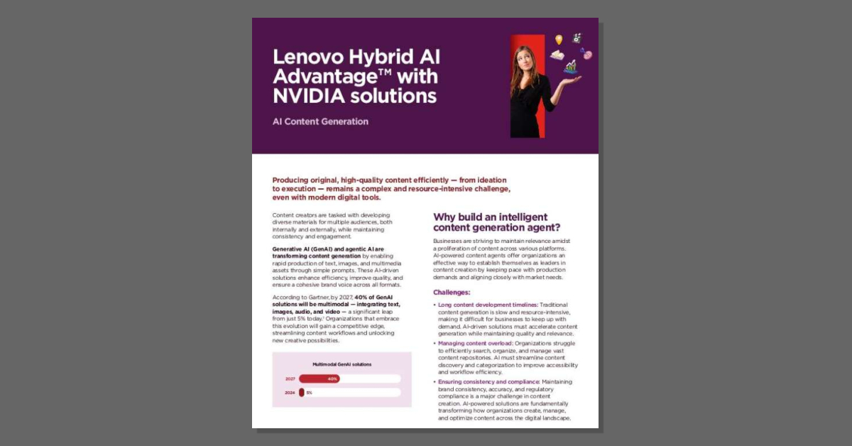 thewesleyshow's tweet photo. Discover the power of Lenovo Hybrid AI Advantage™ with NVIDIA in transforming your content strategy. Boost productivity, efficiency and agility while reducing costs. Contact AZ Datacom, LLC to get started today! https://t.co/Usv3k3UniD https://t.co/tTFAdqIJIY