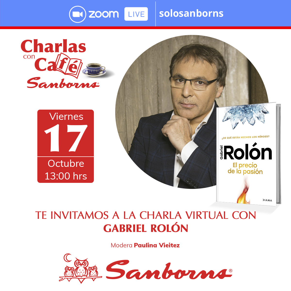A veces las palabras correctas llegan cuando alguien se atreve a decir lo que sentimos. 💬

Únete a la charla con Gabriel Rolón este 17 de octubre, junto a <a href="/lapauliv/">Paulina Vieitez</a>. 📚

Consulta más detalles aquí: cutt.ly/Qr2QHAKy