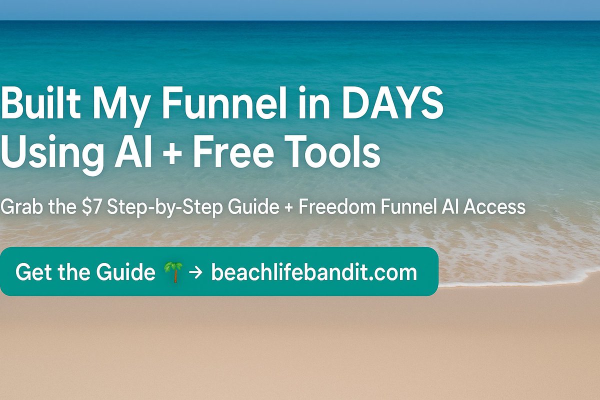 SuccessWizardz's tweet image. Took a few days off to breathe. The beach reminded me that stillness is productive too. 🌴 Back to building freedom, one funnel at a time. #BeachLifeBandit #FreedomFunnelAI #WorkFromAnywhere