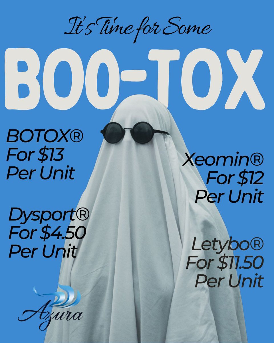 AzuraSkin's tweet image. Our annual Boo-Tox event is underway! Treat yourself and give back. Bring five or more in-date cans or donate $20 in-office and unlock spook-tacular savings—while supporting Dorcas Ministries and Western Wake Crisis Ministry. 

👻 buff.ly/BzXNRNS 

#bootox #Botox #xeomin
