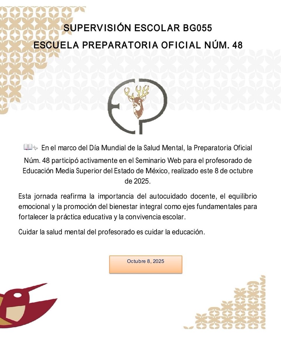 Preparatoria_48's tweet image. La salud mental como prioridad al centro de los planteles de EMS.@SEP_mx
@CONASAMA
@Edomex
@SEMSedomex
@DEMSedomex
@dbg_epoem
@delfinagomeza @SeducEdoMex @SEMSedomex @EdomexDGFA @SimonMondragonB
@dbg_epoem @Poniente_SBG
#ElPoderDeServir @JorgePLucio