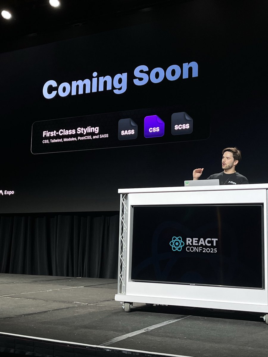 Danny_H_W's tweet image. Only bangers from @Baconbrix 

Css for React Native, out of the box tailwind.
And a live demo of building apps inside a mobile app, expo-ception?