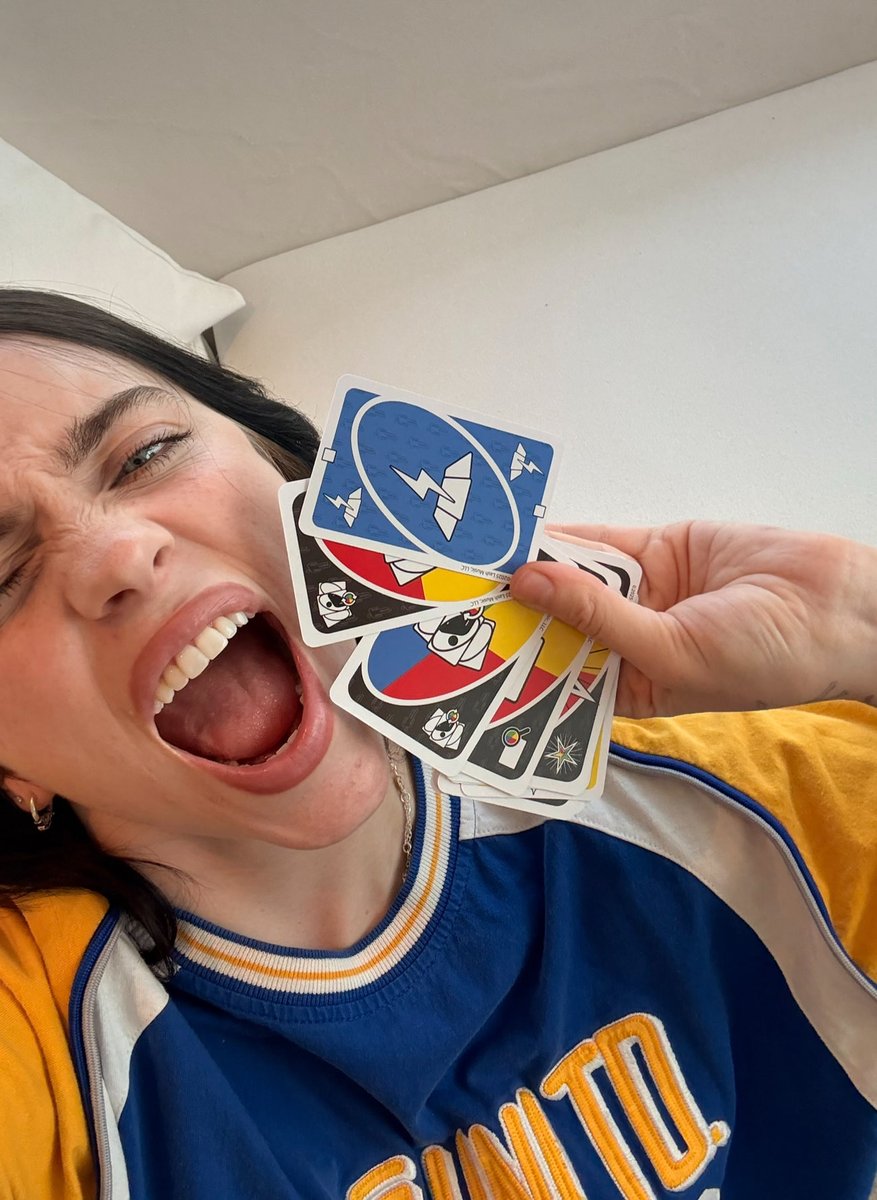 billieeilish's tweet image. Billie’s UNO Add-On Pack is now available! Add the pack to your existing UNO deck for custom rules curated by Billie. Shop here: billieeilish.lnk.to/unoaddonpack