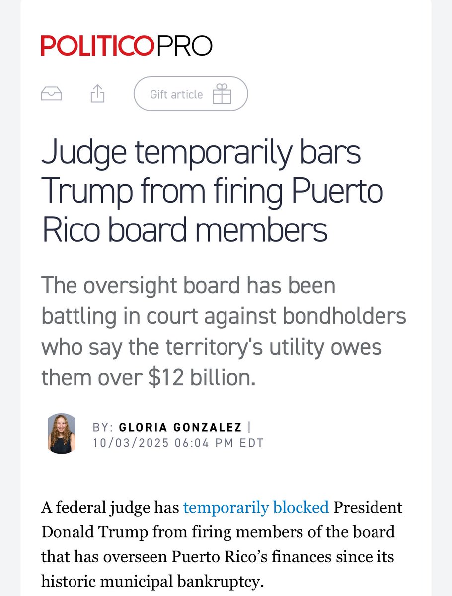 LauraLoomer's tweet image. ‼️ INVESTIGATION UPDATE ‼️ 

President @realDonaldTrump’s decision to fire the Democrat members of Puerto Rico’s Financial Oversight and Management Board in August has sparked a legal battle, with the dismissed members now suing him over their removal.

Now, María…
