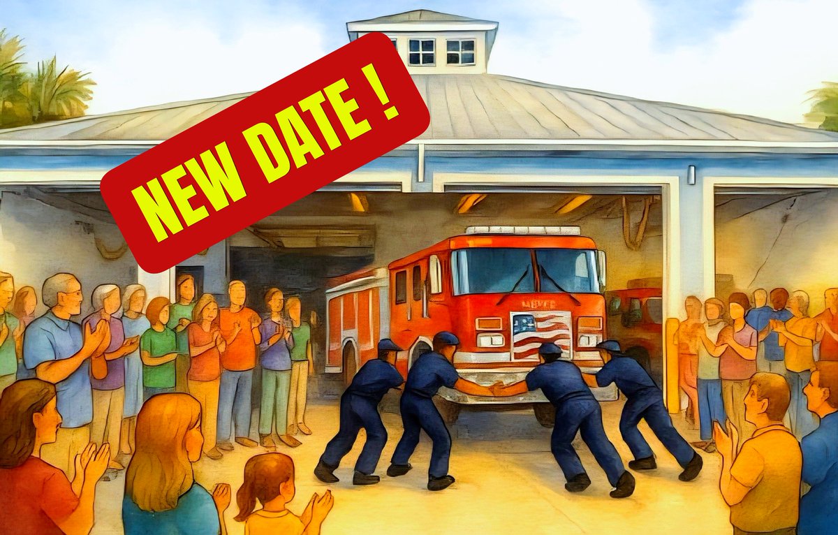 *** NEW DATE ***  

Join us for our rescheduled Push-In Ceremony as we celebrate our community's brand new fire engine!

Date: Tuesday, October 14th, 2025
Time: 6:00pm
Location: Melbourne Beach Volunteer Fire Department (507 Ocean Avenue)
