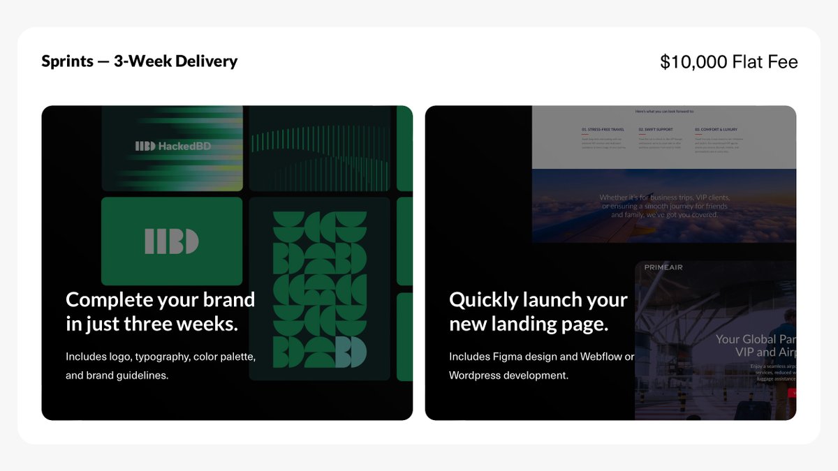 AlphaOneStudio's tweet image. Need design done fast?
Introducing our 3-Week Sprint ⚡️

Whether you’re building your brand identity or launching a new website, we’ll design, develop, and deliver everything in just 21 days. At a flat rate.

Just top-tier design, fast.

Ready to start your sprint?
🚀…