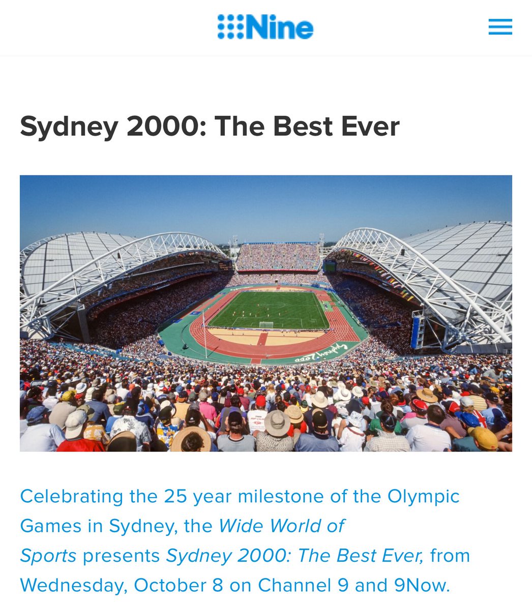 The ‘Sydney 2000: The Best Ever’ doco is an excellent production from Nine WWOS. Cathy Freeman, Ian Thorpe, Susie O’Neill et al the athletes take you deep inside while the genius of John Coates is subtly weaved throughout.