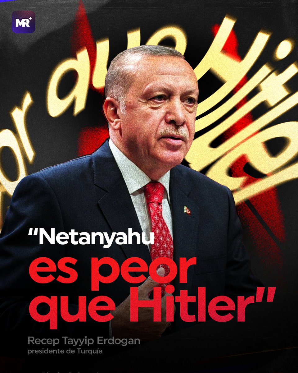 🇹🇷🔥 El presidente de #Turquía, Recep Tayyip Erdogan, condenó las agresiones de #Israel en #Gaza, afirmando que los crímenes contra el pueblo palestino superan los de Hitler en la Segunda Guerra Mundial.