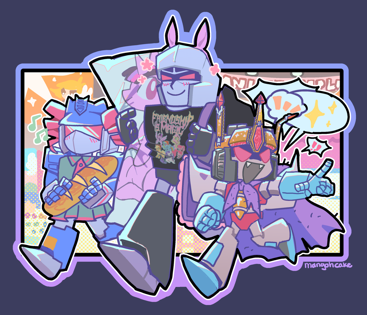 mangohCake's tweet photo. very late but here's the sticker I made for a sticker rally nutbranch and I did at AIOC!! 🫶#transformers #maccadams https://t.co/V4cztZ6wSN