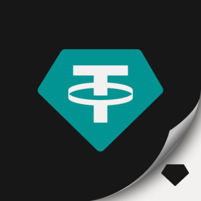 A black background features a central turquoise diamond shape with a white T symbol inside and a circular band around it, accompanied by a smaller black diamond on a white background in the corner.