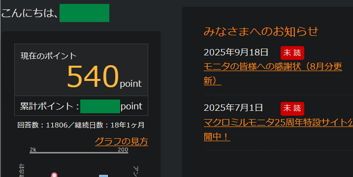 tama_monitor's tweet image. マクロミル歴が18年になりました😺
#アンケートモニター