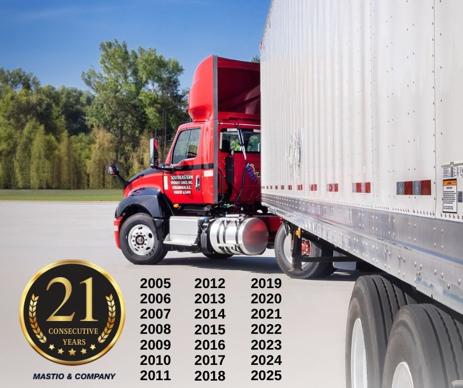 SEFL has been named the top Southern Carrier by Mastio &amp; Company, marking 21 consecutive years of excellence.

Thank you to our incredible associates and loyal customers who make this recognition possible year after year! #SEFL #LTL #trucking