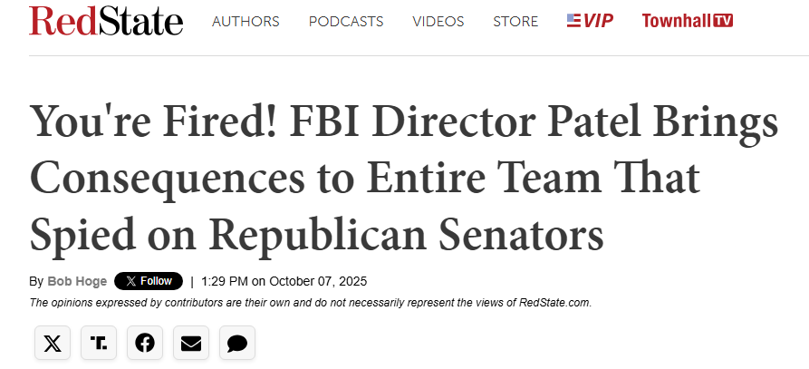 Good! This scandal of the Biden Admin using the FBI to spy on political opponents is worse than Watergate by far!