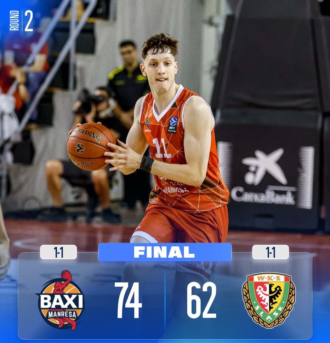 #Uruguayo 🇺🇾 Agustín Ubal <a href="/agus_ubal/">Agustín Ubal</a> aportó 11 pts, 3 reb, 1 asist en 21 min para la victoria de <a href="/BasquetManresa/">BAXI Manresa</a> 🇪🇦 como local sobre <a href="/WKS_SlaskBasket/">WKS Śląsk Wrocław - koszykówka</a> 🇵🇱 74 a 62 por la <a href="/EuroCup/">BKT EuroCup</a>
