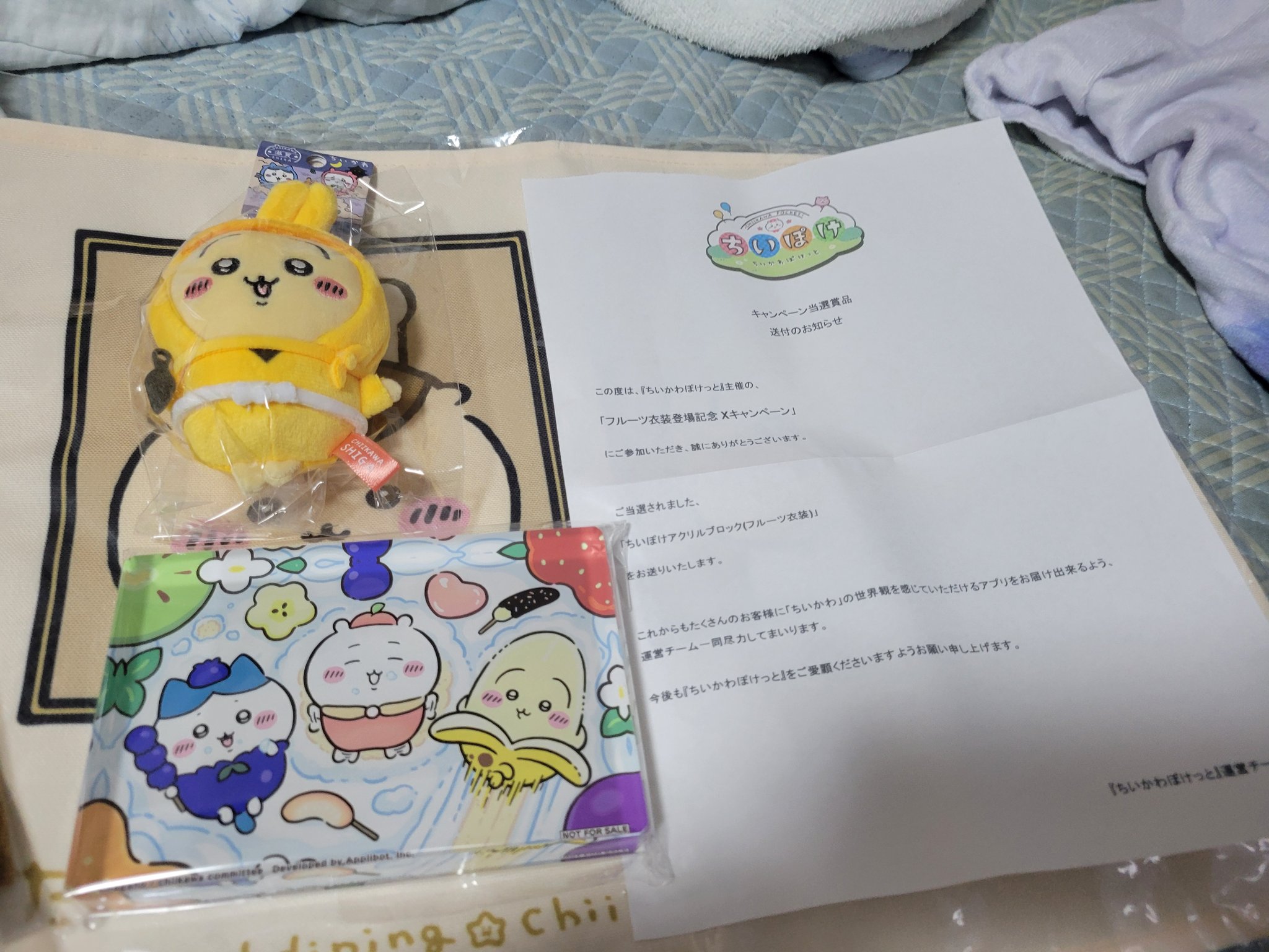 ちいぽけ　アクリルブロック　キャンペーン当選品 当選した、ちいかわぽけっとアクリルブロック✨ 今日届きました